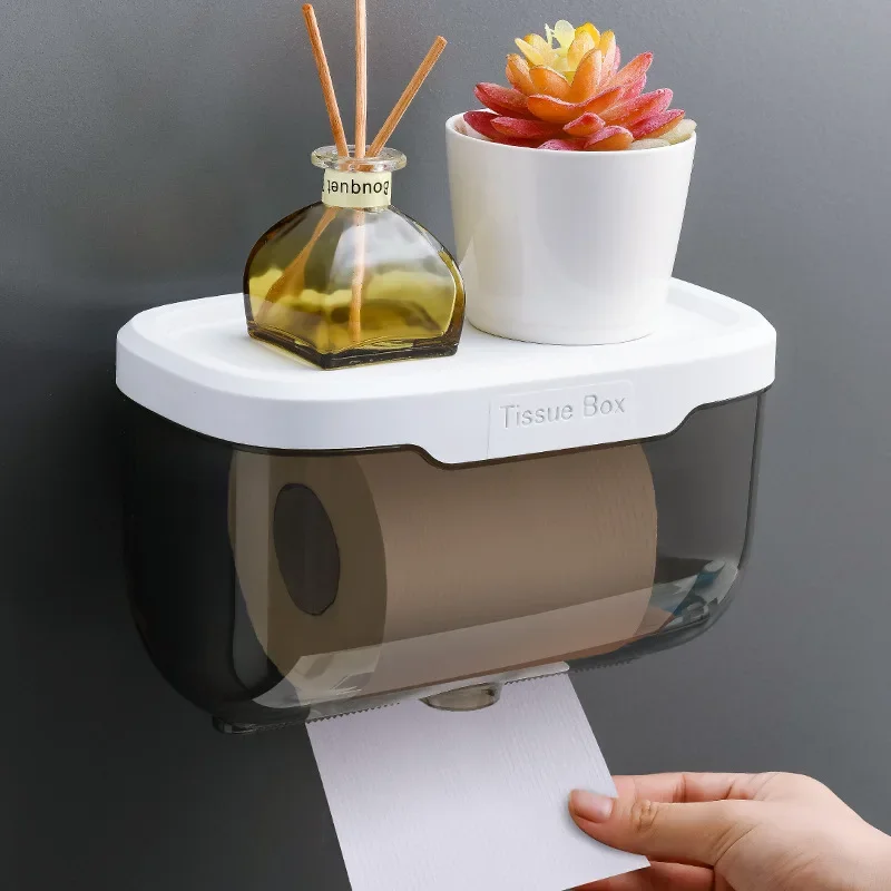 Waterproof Toilet Water Dispenser Toilet Paper Holder Bathroom Tissue Box with Top Storage Table Wall Paper Storage Box 1PC toilet paper holder tissue box tissue dispenser wet tissue storage box