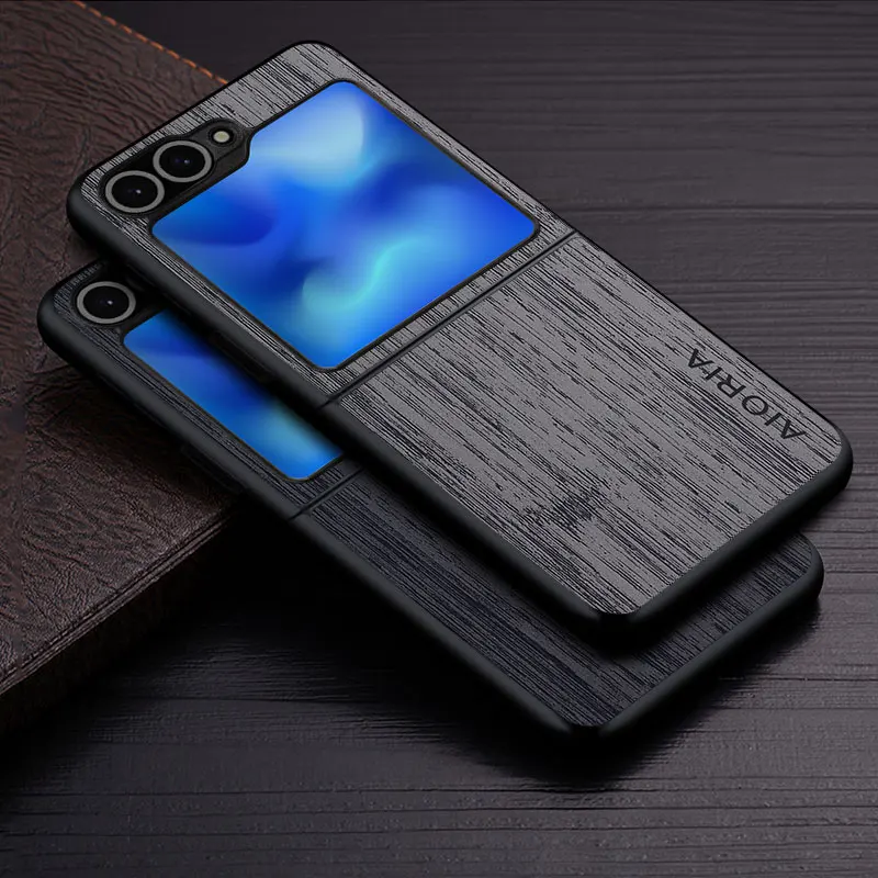 Luxury Bamboo Wood Pattern Leather Phone Case - Elegant and Stylish Design