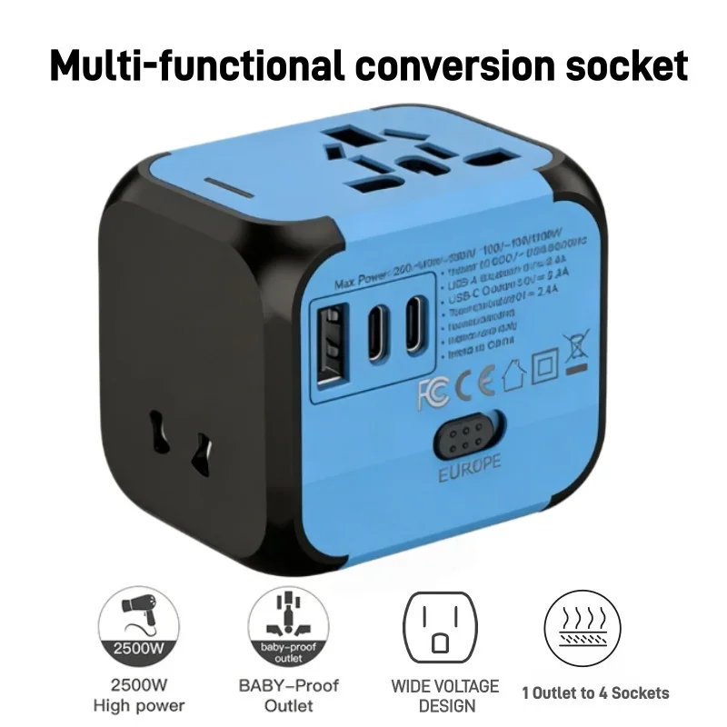 Universal Travel Adapter - Lightweight All-in-One International Charger