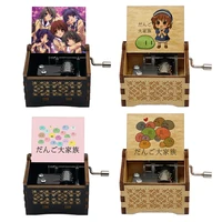 Anime CLANNAD Dango Daikazoku Black Wooden Music Box Holiday Birthday Gifts for Friends Home Office Decoration Ornament 1