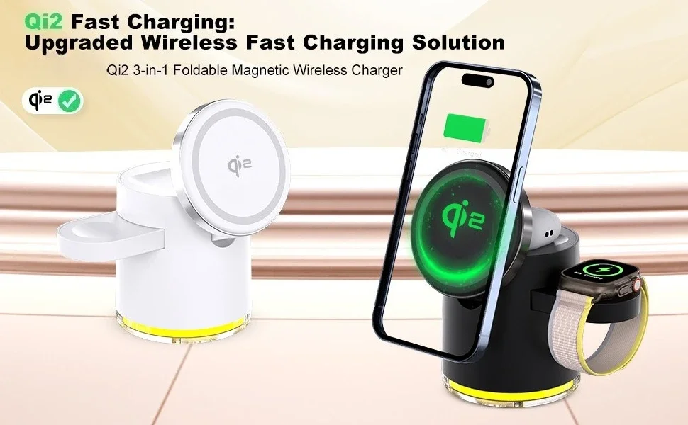 Qi2 4-in-1 Foldable Magnetic Wireless Charging Station