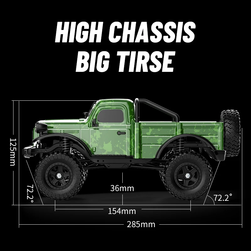 JJRC C8813 RC Truck 2.4G 4WD RC Pick-up Car Climbing Off-Road Vehicle Simulation Model RC Crawler Car Toys Gift for Kids Adult 4