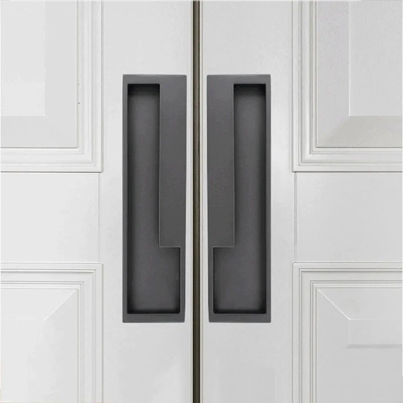 Black Gold Hidden Recessed Cabinet Long Handle 1pc Interior Sliding Door Bedroom Furniture Handle Hardware door handles cabinet handles