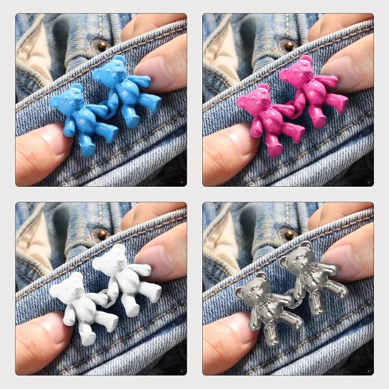  LRITER Jeans Button Pins, Detachable Jean Button For Loose  Jeans No Sewing Adjustable Buttons For Jeans Pant Clips For Waist Tightener