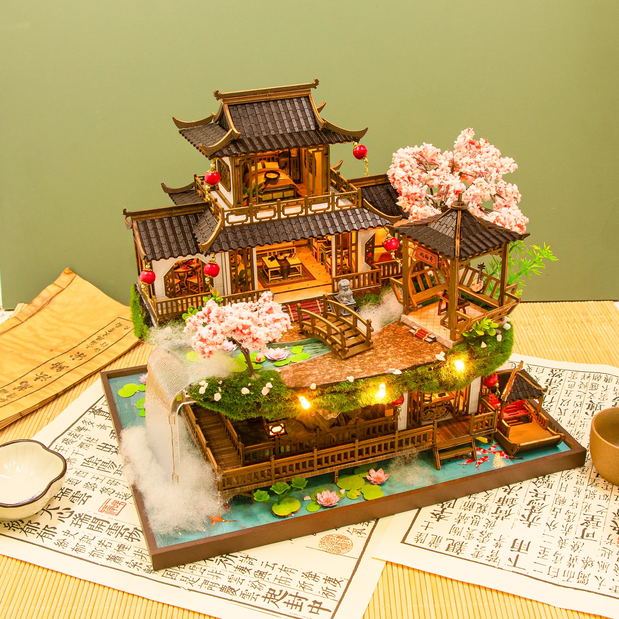 DIY Wooden Miniature Building Kit Doll Houses with Furniture