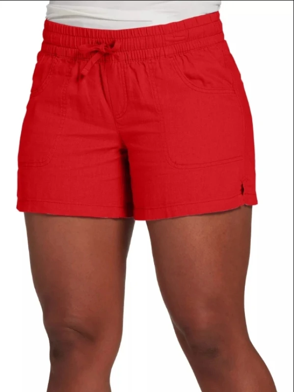 thumbnail image 5 of S-5XL moda mujer verano Casual Color sólido cintura elástica con cordones pantalones cortos divididos pantalón corto Casual Mujer Pantalones, 5 of 5