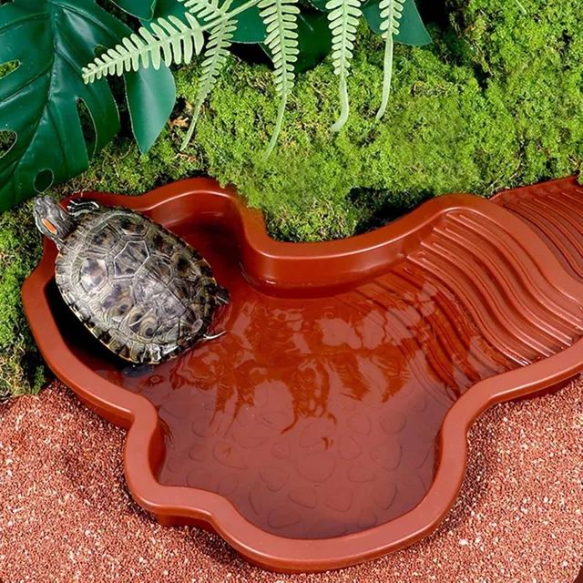 Reptile Bathing Pool Reptile Feeding Dish Water Bowl with Ramp Aquarium Ornament for Snake, Turtle, Bearded Dragon, Lizard Bath Reptile Bathing Pool Reptile Feeding Dish Water Bowl with Ramp Aquarium Ornament for Snake, Turtle, Bearded Dragon, Lizard Bath
