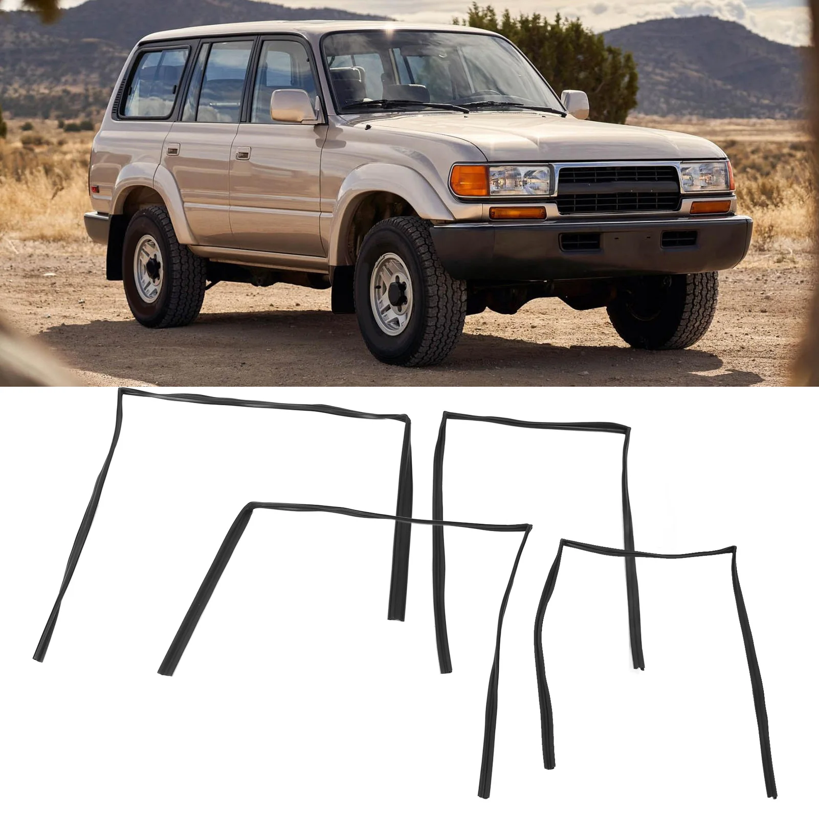 토요타 랜드크루저 FZJ80 FJ80 1991-1997, 렉서스 LX450 FZJ80 1996-1997용 윈도우 몰딩 웨더스트립 도어 벨트 몰딩