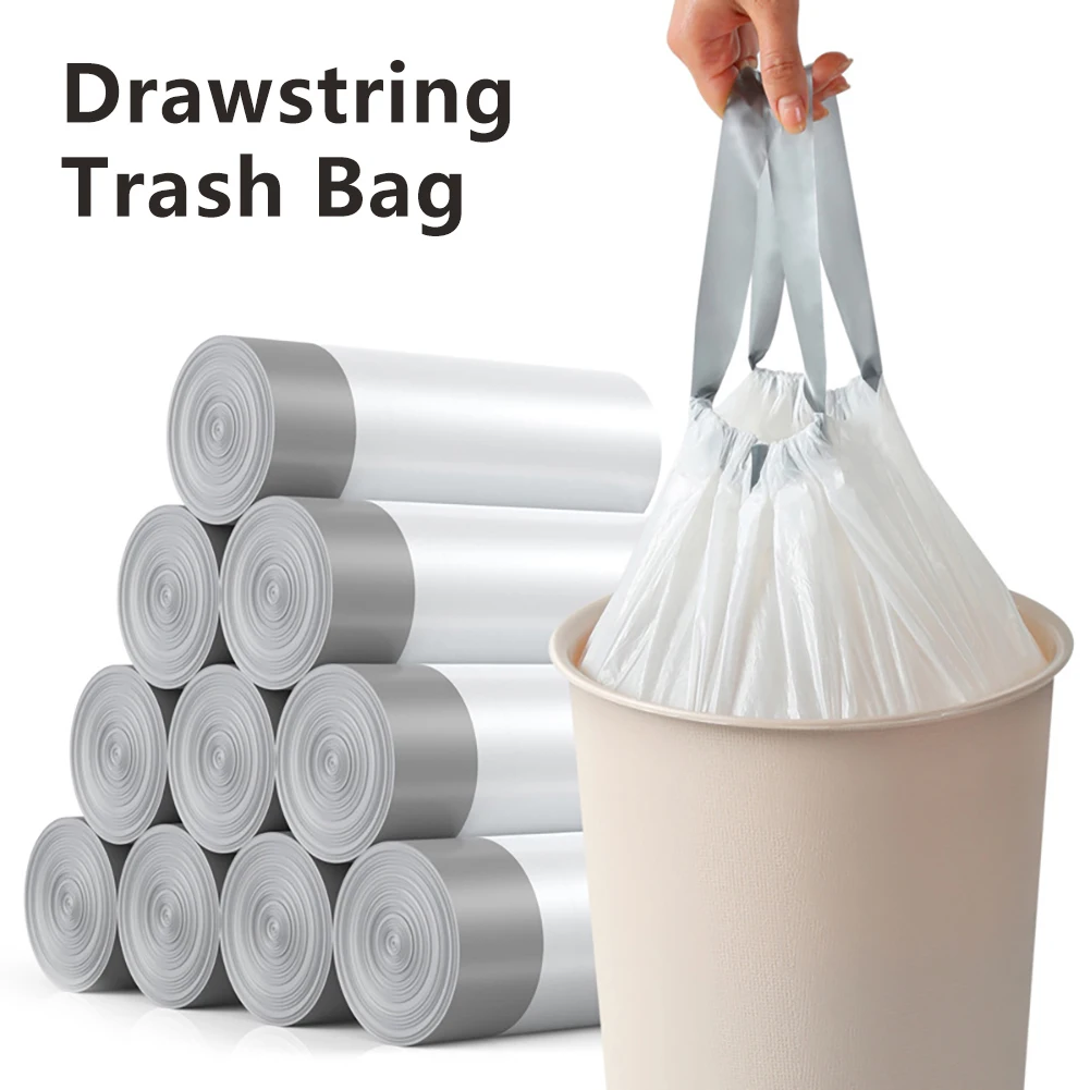 30Pcs Thickened Rope Garbage Bags Kitchen Handheld Large Disposable Garbage Bags Household Trash Bags Environmental Protection