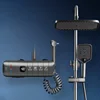 White Piano Digital Shower System Rainfall Shower Head Brass Hot Cold Bathroom Mixer Faucets Tap Thermostatic Piano Shower Set 2