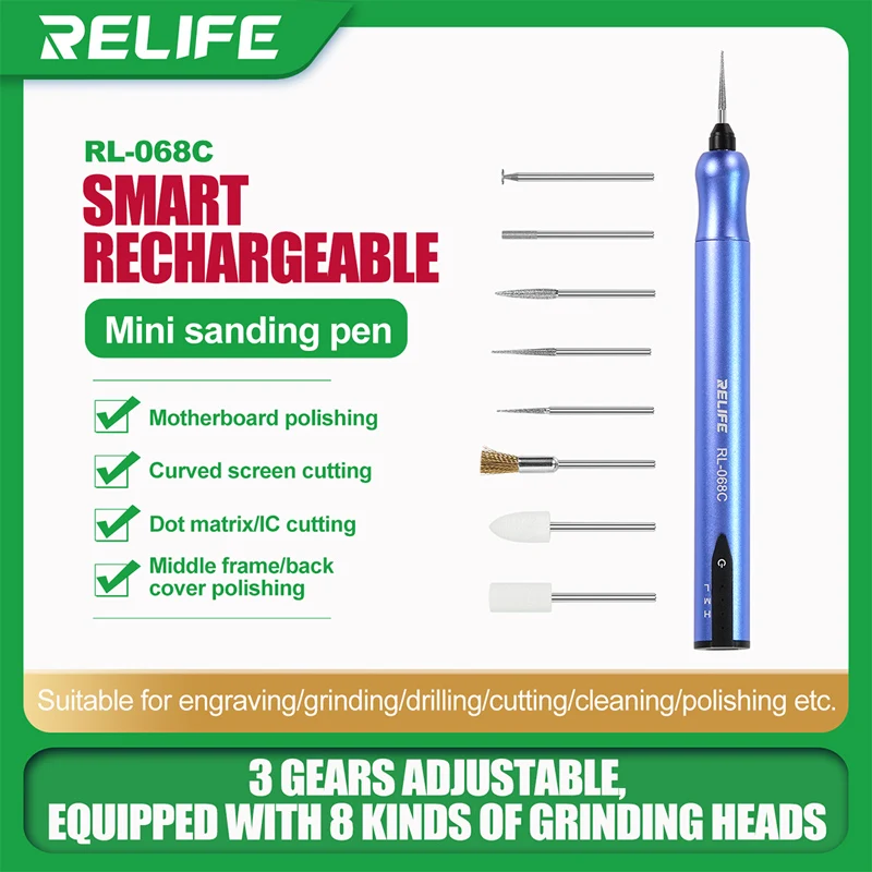 RELIFE Mini Electric Polishing Pen RL-068B Grinding Engraving Kit for  Motherboard IC Dot Matrix Repair