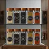 Transparent Storage Tank Glass Sealed Spice Jars Dispensing Bottles Storage Tool Square Spice Jar with Acacia Wood Lids 2