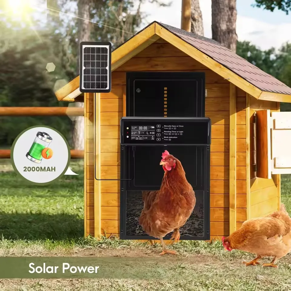 DEHKATA Automatic Chicken Flap Solar Electric Chicken Flap Automatic With Timer, Light Sensor, LCD Display, Pinch Protection, Electric Chicken Door, Chicken Door With Remote Control - View #8