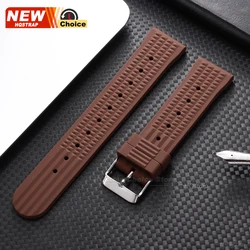 Universal Waterproof Waffle - Style Rubber Watch Strap - Comfortable Sports Band for All Genders (Brown)