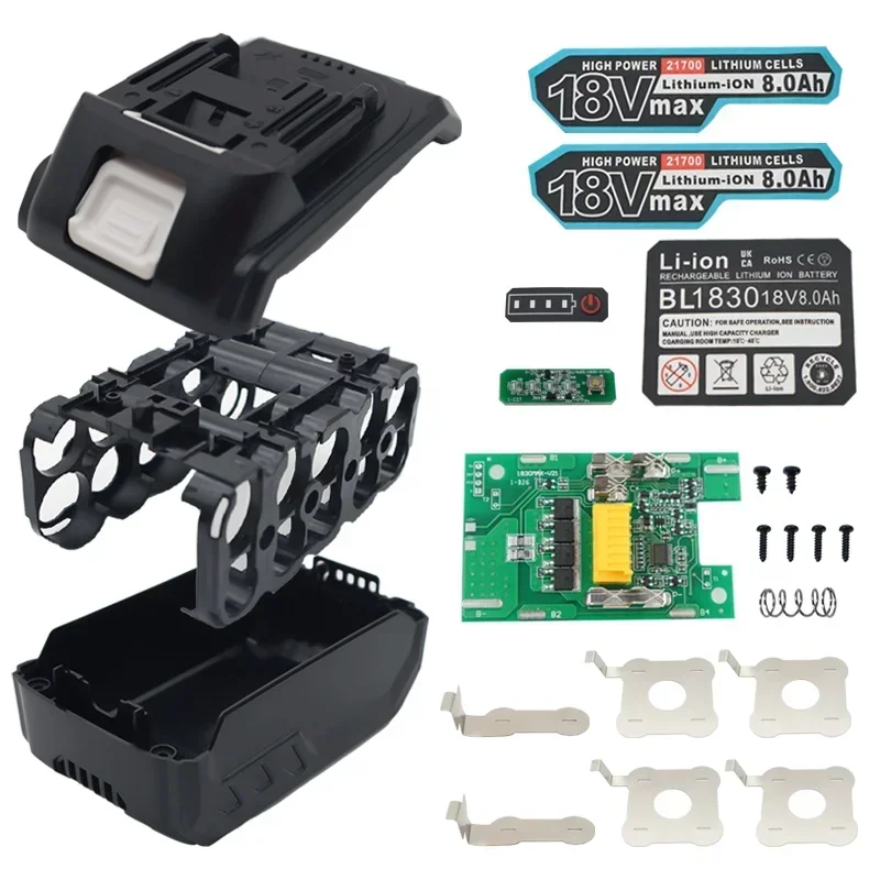 Battery Case BL1830 10 X 21700 Li-ion Battery Case PCB Charging Protection Circuit Board Shell Box BL1845 For MAKITA 18V 6.0Ah 8.0Ah Housings