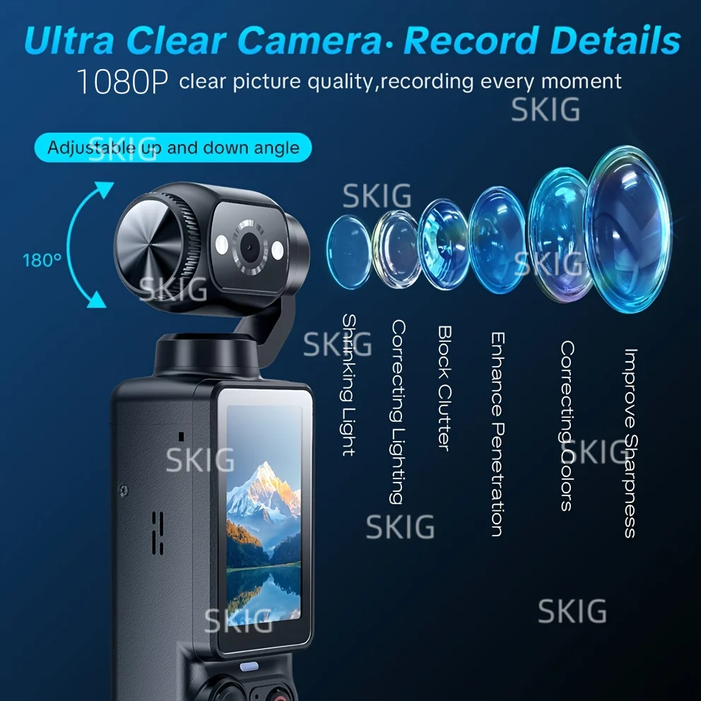 Caméra Action 4K 32Go/64Go Noir ou Blanc Lot Accessoires