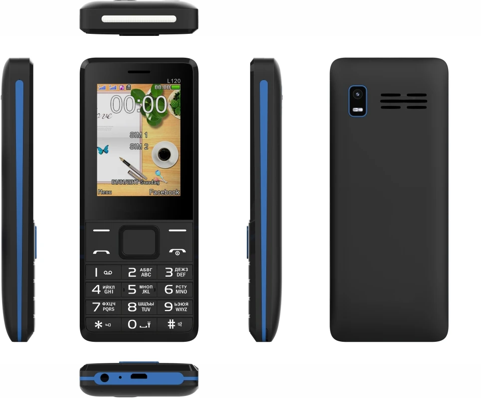 EAOR 2G GSM 2.4 inch screen Feature Phone Dual SIM card 3000mAh big battrey Keypad  bar Phone with strong light Torch