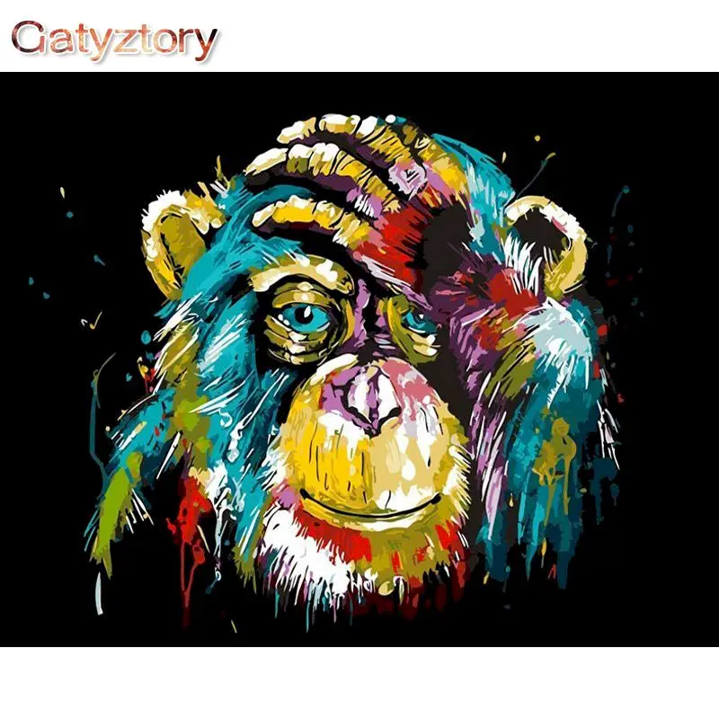 GATYZTORY Paint By Numbers Orangutan Animal Painting By Number Kits