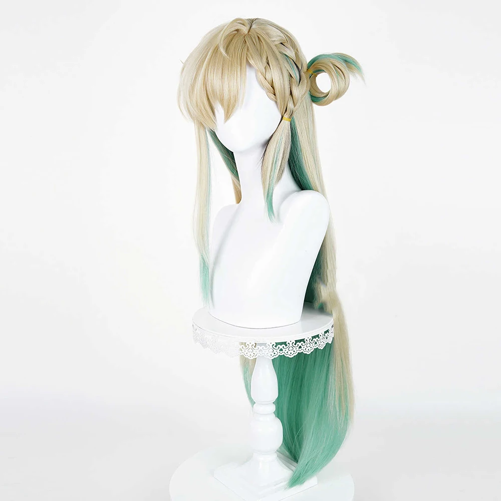 Generic Gold Green Gradient Long Heat-Resistant Synthetic Wig for Cosplay Events