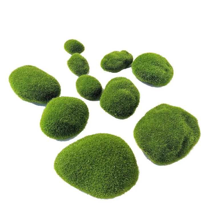 Artificial Moss Rocks for Home Garden Flower Pot Decoration Creative Crafts 10Pcs