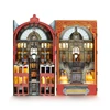 DIY Book Nook Wooden Miniature Model Kit Railway Cathedral Bookend Assembled 3D Puzzle Bookshelf Home Decor Friends Gifts 3