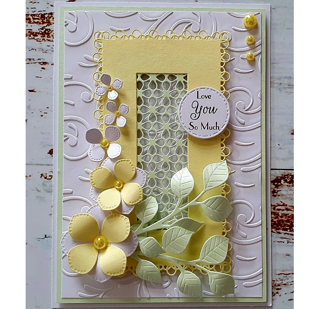 Charmed Rectangles and Circles 2 DIY 스크랩북 장 금속 절단 다이 인사말 카드 엠보싱 템플릿