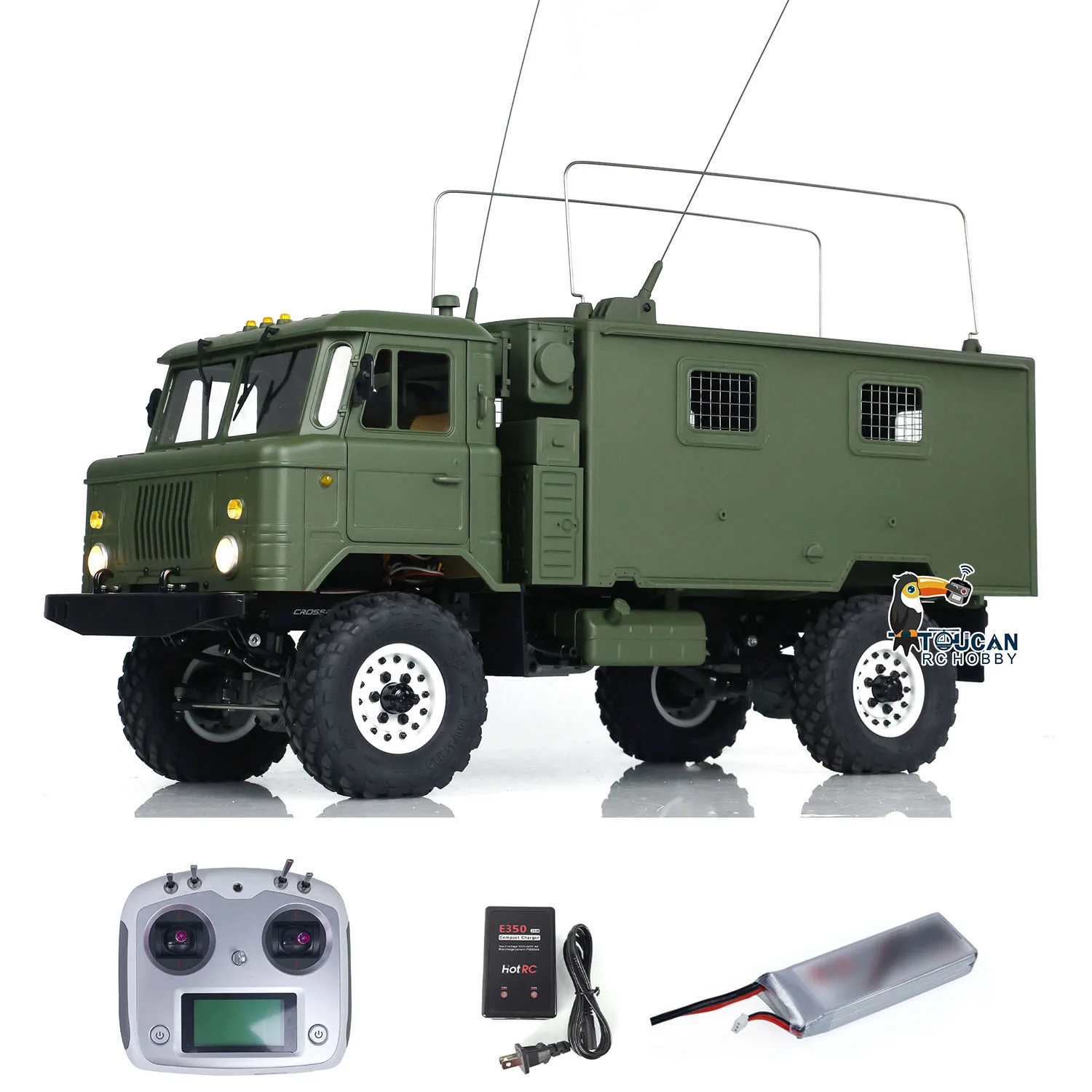 CROSS RC 1/10 Scale GC4M RTR DIY Painted Assembled Military Command Truck Light Sound Smoke Toys for Boys THZH1922 2