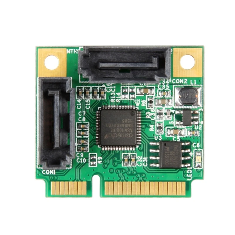 Small PCIE to 2 Port Controller Expansion Card 6Gbps Fast Speed Support RAID1/RAID0 Data Mirroring Technology