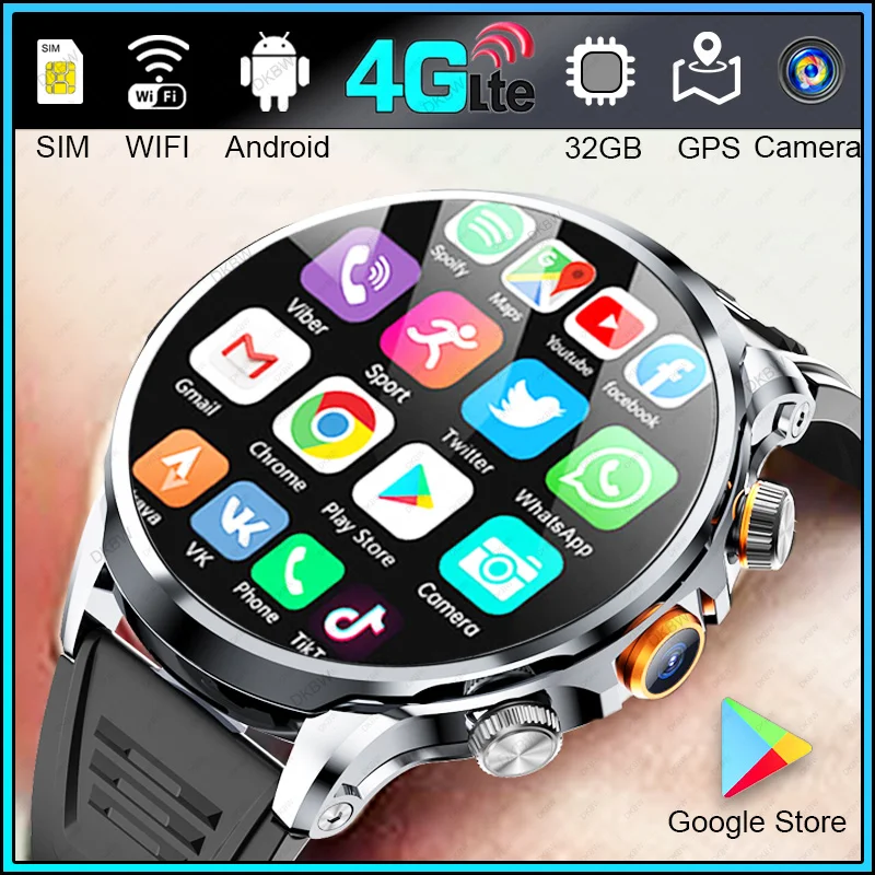 Reloj inteligente 4G LTE Android 32G ROM almacenamiento cámara HD