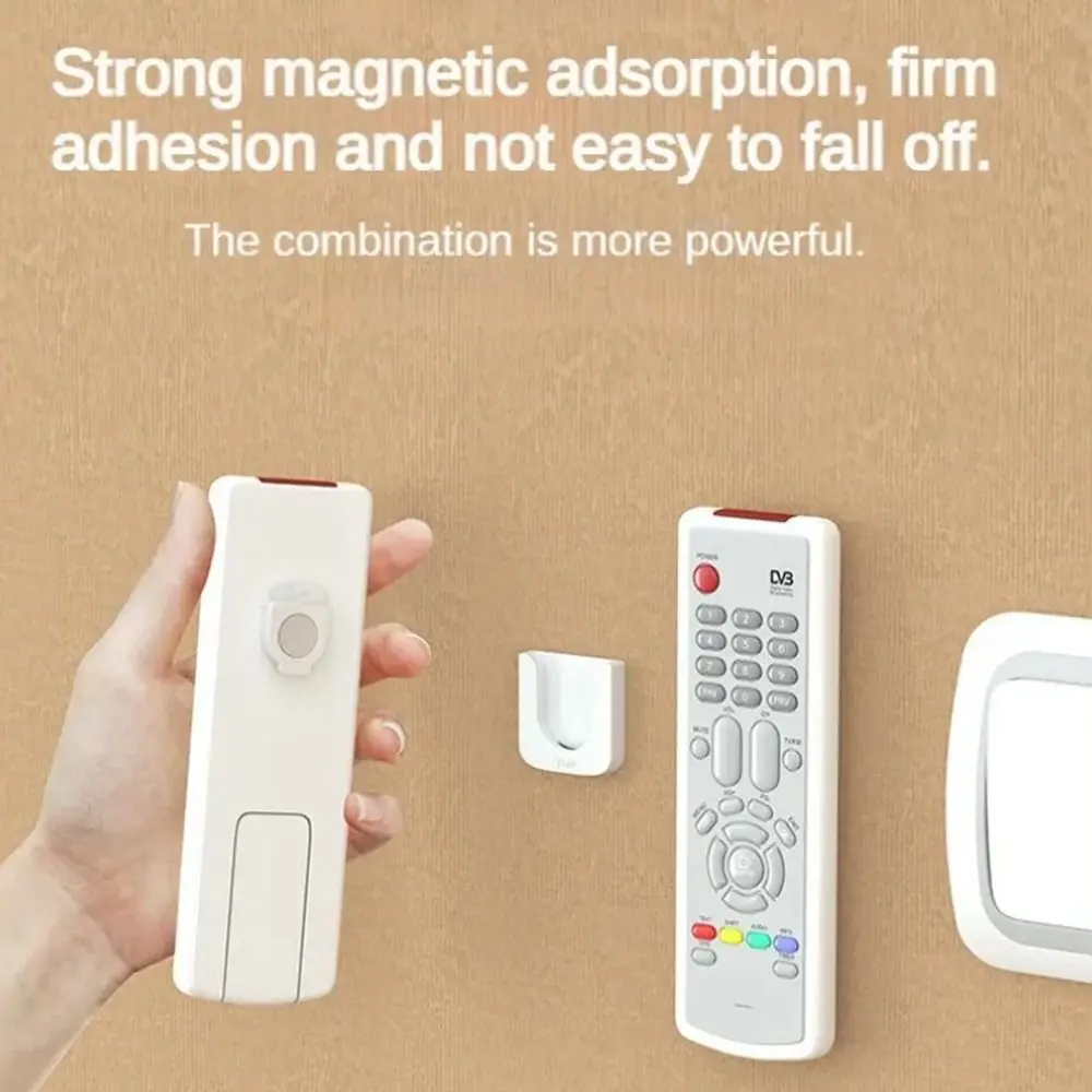 Description Picture 6 of item4Pcs Wall-mounted Magnetic Remote Control Holder Strong Self-Adhesive Magnet Holder Hook Hole-Free Storage Holder