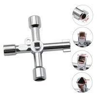 Tournevis à main multifonctionnel 4 en 1 croisé Portable en argent, combinaison de têtes de tournevis à douille pour bricolage 4