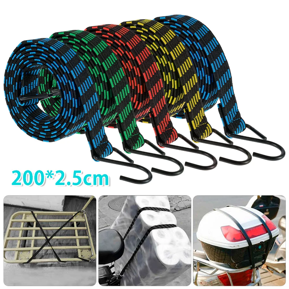 Elastic Luggage Rope Cord with Hooks for Motorcycle Bikes Cargo