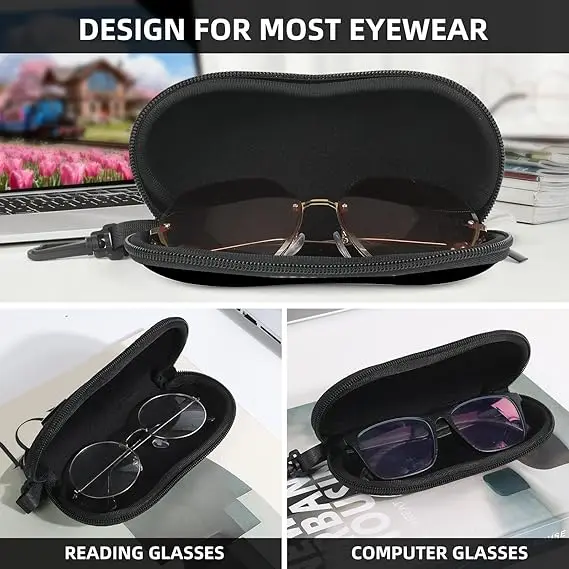 Ultra Light Neoprene Travel Eyeglasses & Sunglasses Case with Clip