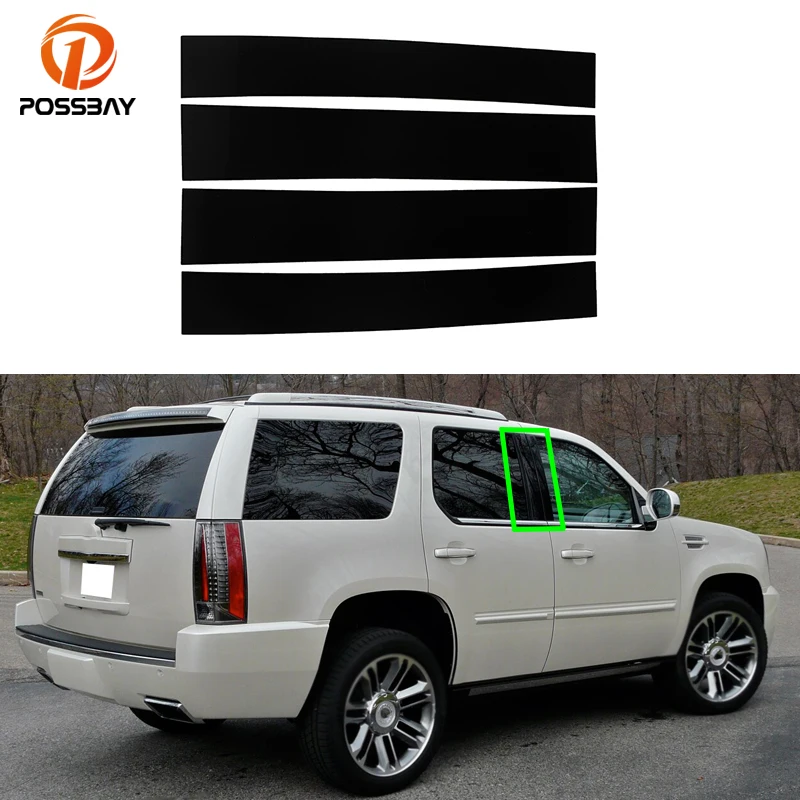 Car Pillar Posts Door Trim Cover B Column Sticker For Cadillac Escalade