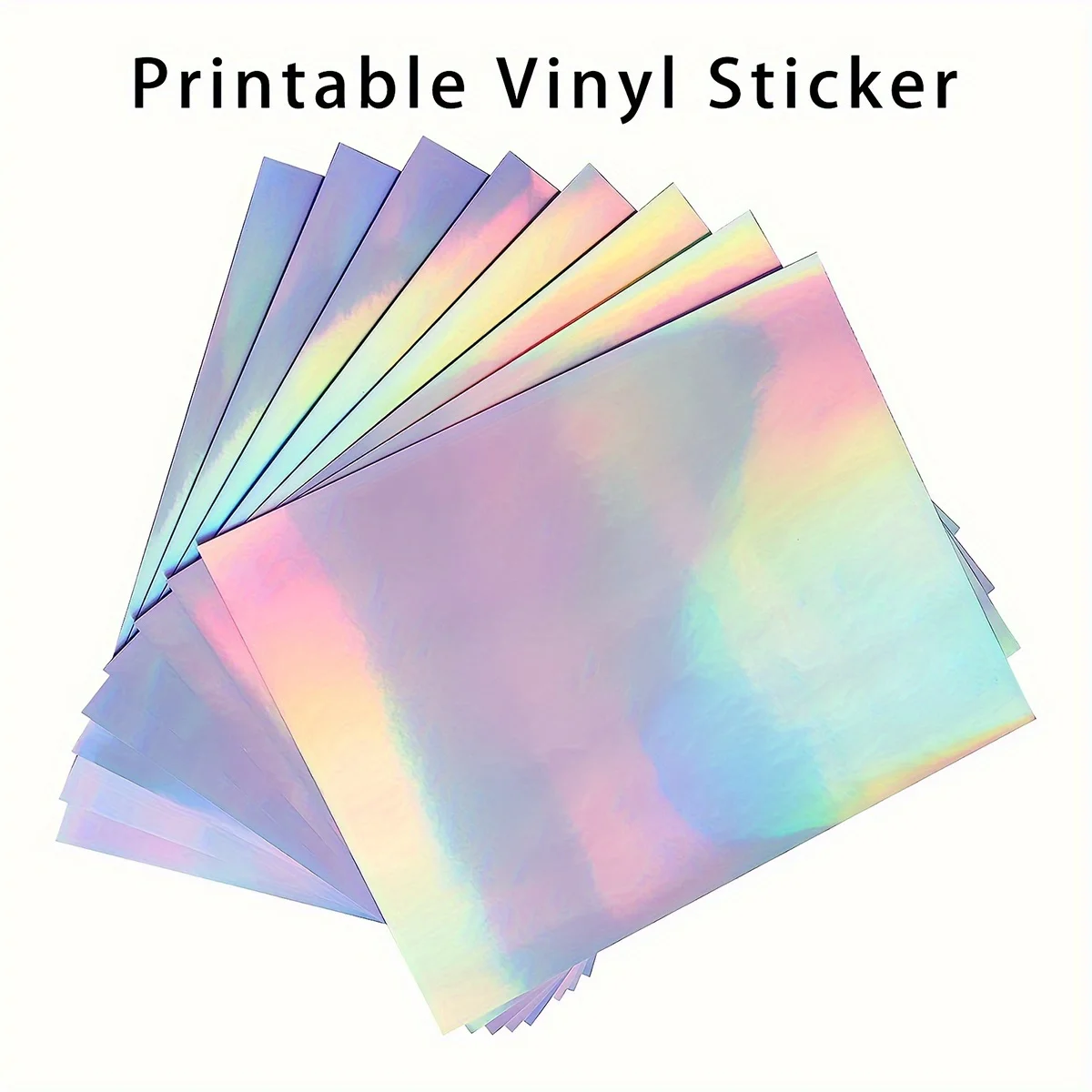 10 Sheets A4 Holographic Laser Paper, Waterproof PVC Self-Adhesive Vinyl Labels for Printer, Name Stickers, Office, Student & DI - 5