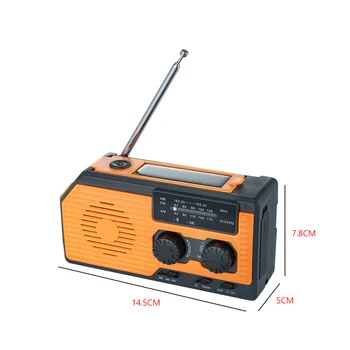 10000mAh Emergency Solar Power Radio USB Charging Hand Crank Radio FM AM WB NOAA Weather Radio with LED Flashlight Power Bank 6
