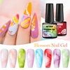 6Pcs/Set Watercolor Floral Print Clear Nail Blooming Gel Polish Kit Spring Colorful Semi Permanent Soak Off UV Art Gel Varnish 3