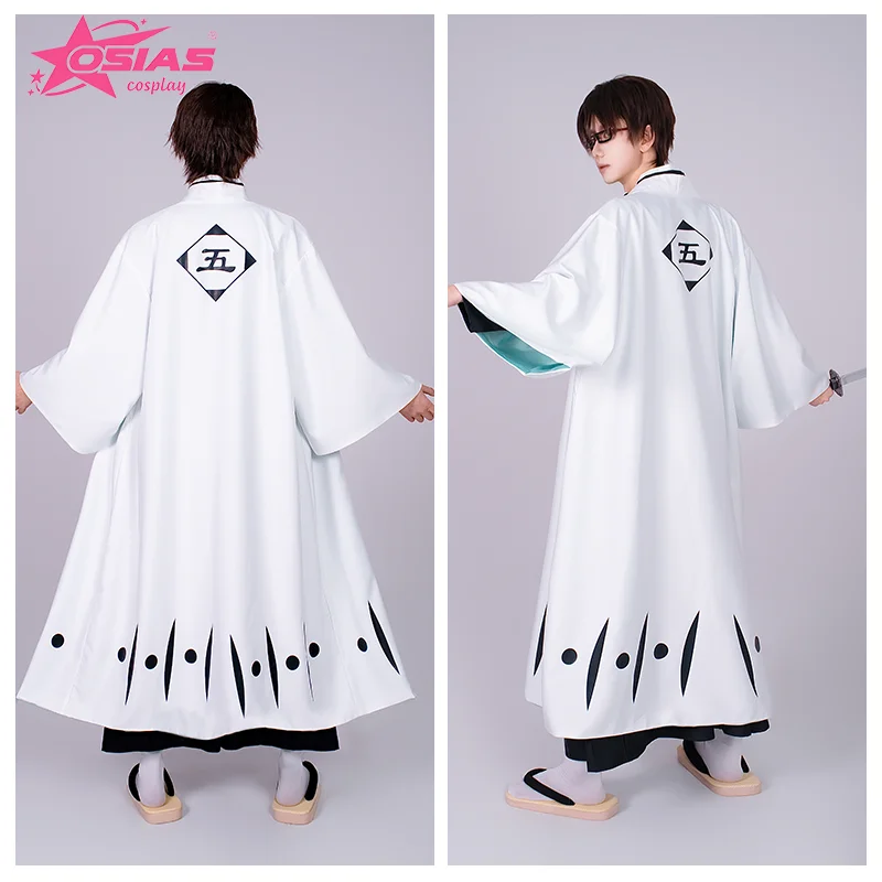 Anime Aizen Sousuke Cosplay Kostüm – Schwarzer Kimono Set, Inkl. Obi, Hose & Accessoires