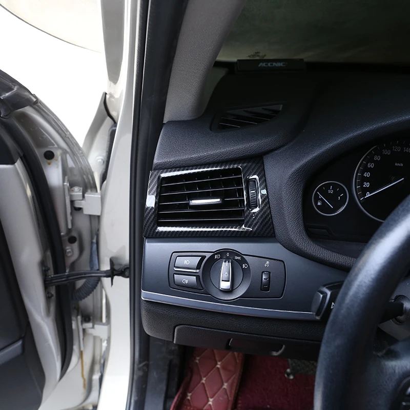 

Автомобильные аксессуары для BMW X3, X4, F25, F26, 2013-2017, АБС-пластик, углеродное волокно, боковая крышка кондиционера, выходная крышка, отделка, наклейки для LHD