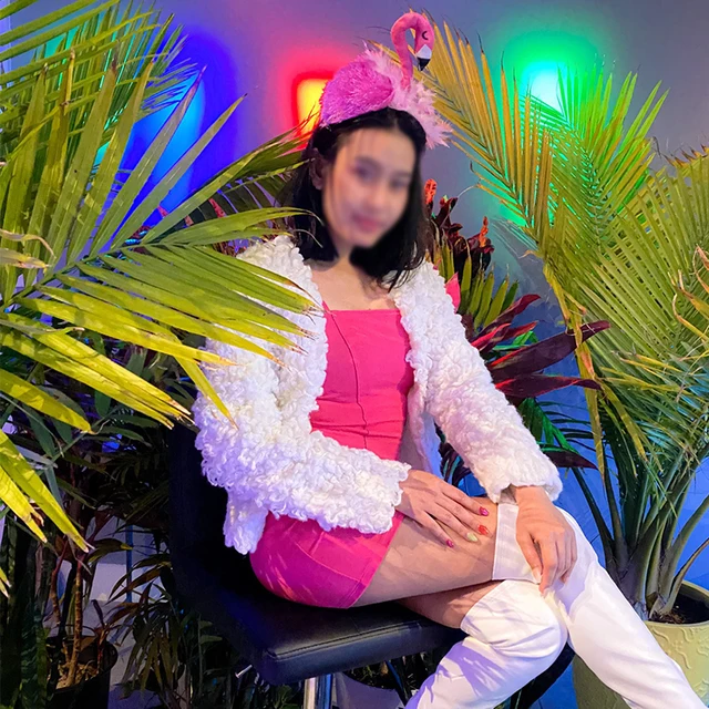 Bandeau Tête Avec Flamants Roses - Accessoire Cheveux Pour Fête, Cosplay, Carnaval - Velours, Décor Cerceaux