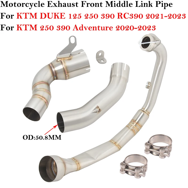 

For KTM DUKE 250 390 Adventure401 RC390 2020 - 2023 Motorcycle Exhaust System Modified Muffler Moto 51mm Front Middle Link Pipe