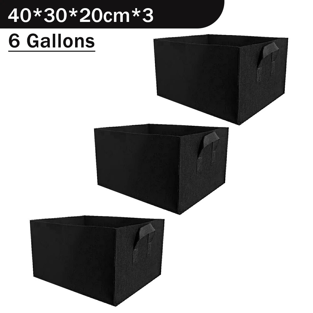 3 Black 6Gallons