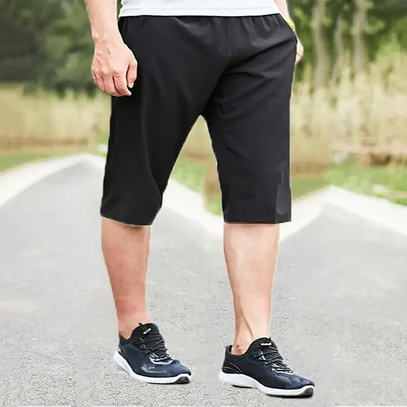 Men Casual Shorts Pants Plus Size 3XL-9XL Summer Sweatpants Three Quarter Shorts Sport Pants 3/4 Pants Gym Shorts 4