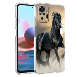 Elegant Horse Design Transparent Phone Case - Durable TPU Protective Shell - Redmi 9 (B1)