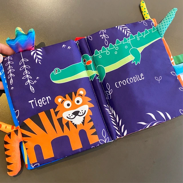 0-36M Baby Early Learning Toy Tail Cloth Book Parent-child Interactive Sound Paper Puzzle Baby Book Soft Cloth Books  Rattle 4