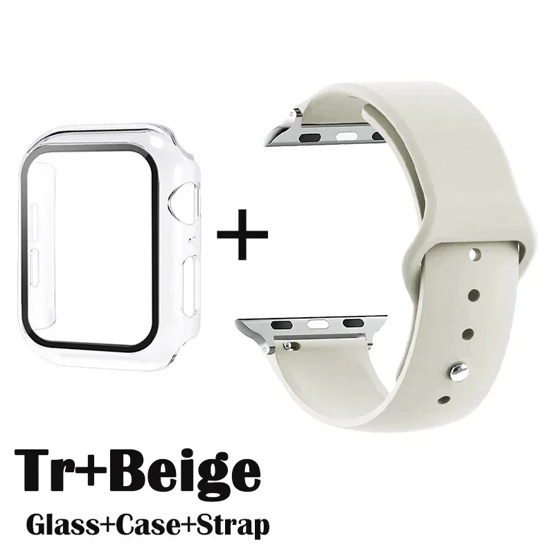 Premium Apple Watch Glass Protector, Case, and Strap Set