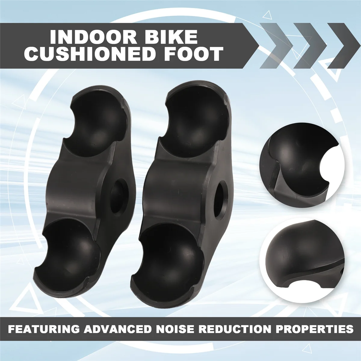 BAAU Indoor Bike Cushioned Foot Pad Noise Reduction and Anti-Friction Floor Tennis Foot Pads for 2PCS(Without the Ball)
