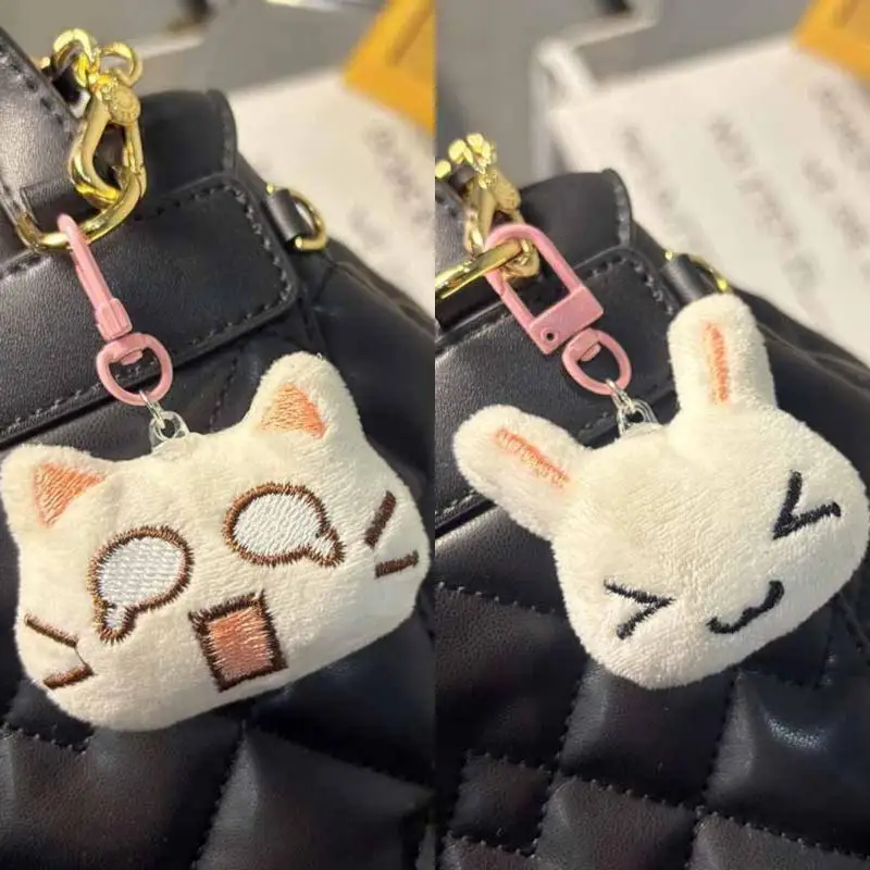 Niedlicher Cartoon-schüchterner Kaninchen-Plüsch-Schlüsselanhänger, Kawaii-Spaß, kleines Kaninchen, Plüschtier, Rucksack-Anhänger, Dekoration, Zubehör, Geschenk – Detail 4