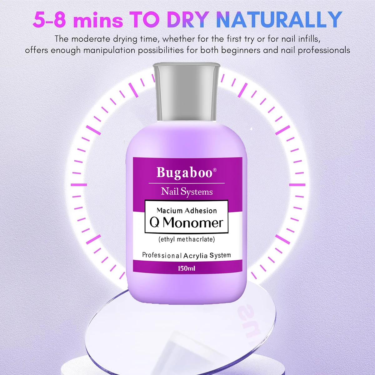 150ML Acrylic Liquid Monomer EMA Acrylic Monomer Liquid for Acrylic Powder 3-8min Nature Dry Nail Tips Extension Build Supplies 4