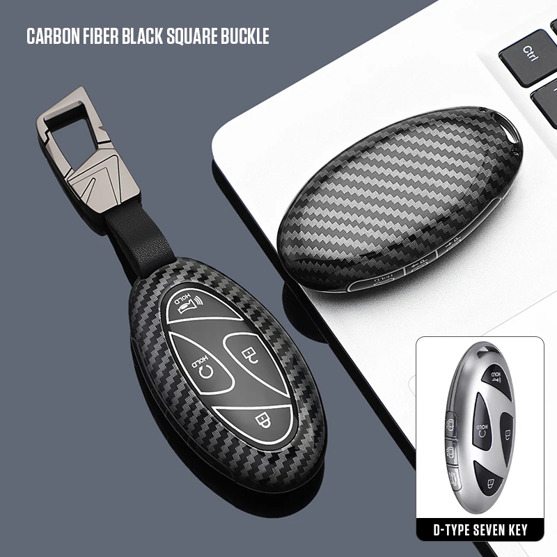 3 4 5 6 7 Buttons ABS + Silicone Car Key Case Cover Remote Key Protect Shell for Hyundai Kona Ev Grandeur GN7 IONIQ 6